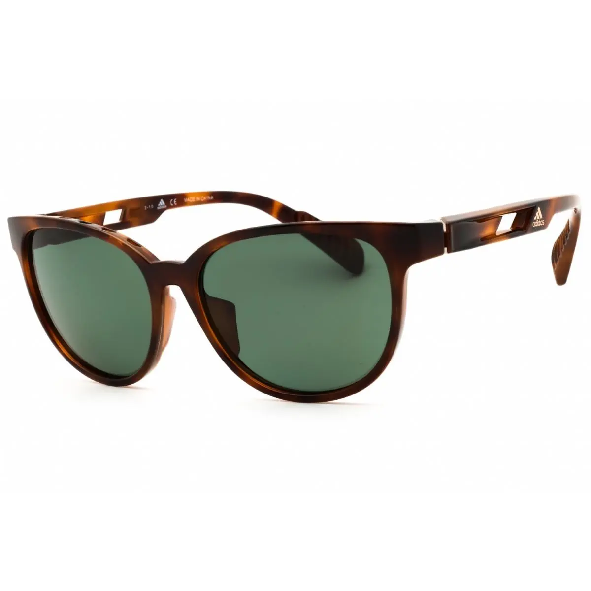 Adidas SP0021 52R Dark Havana/green Polarized 55-15-135 Sunglasses