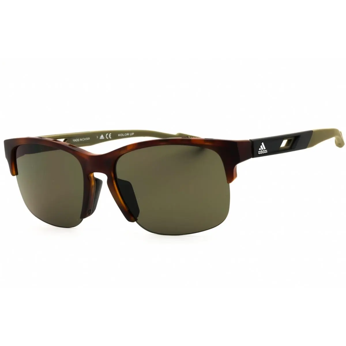 Adidas SP0048 52N Dark Havana/green 57-18-135 Sunglasses