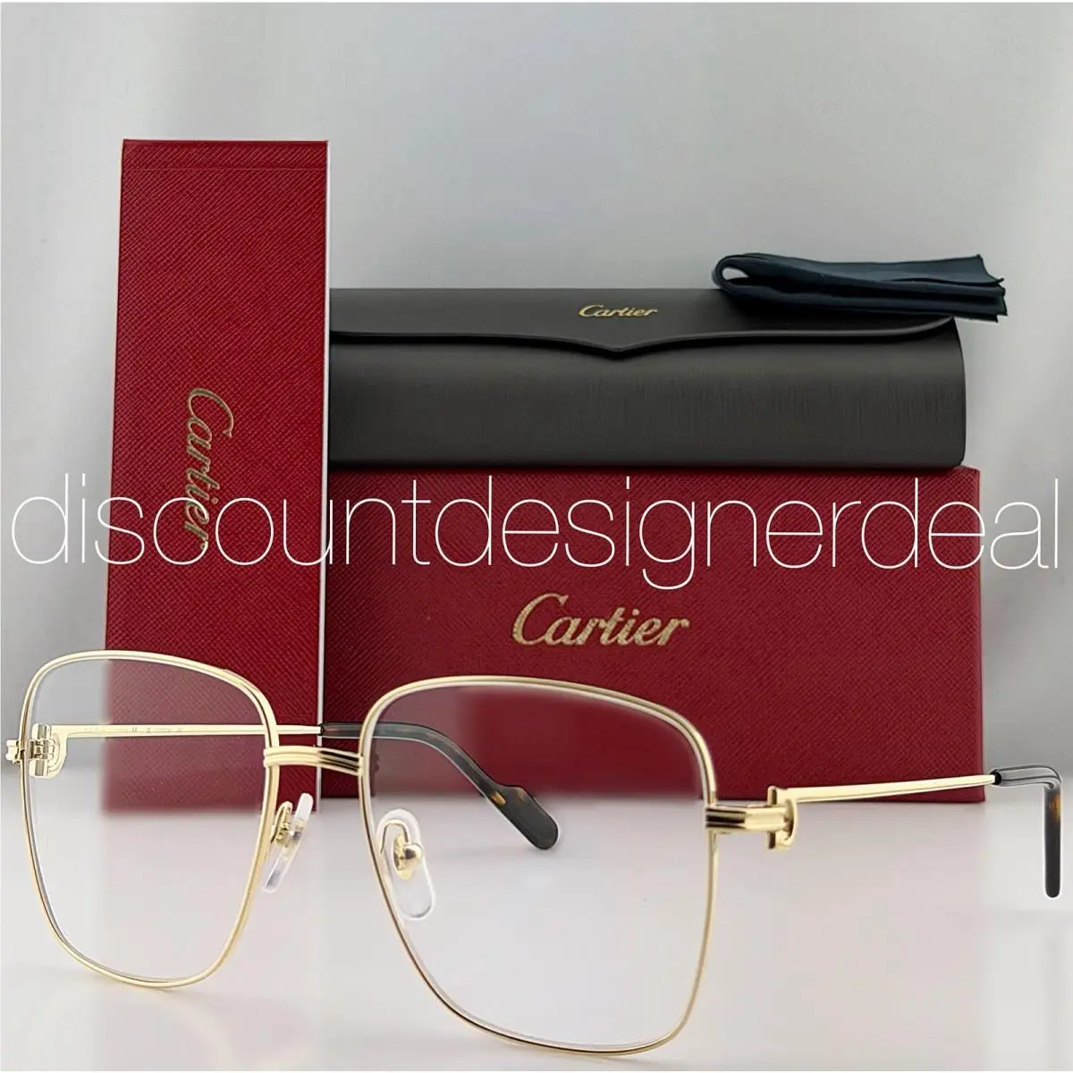Cartier CT0253O 002 Gold Metal Full-rim Optical Eyeglasses Frame 56-17-140
