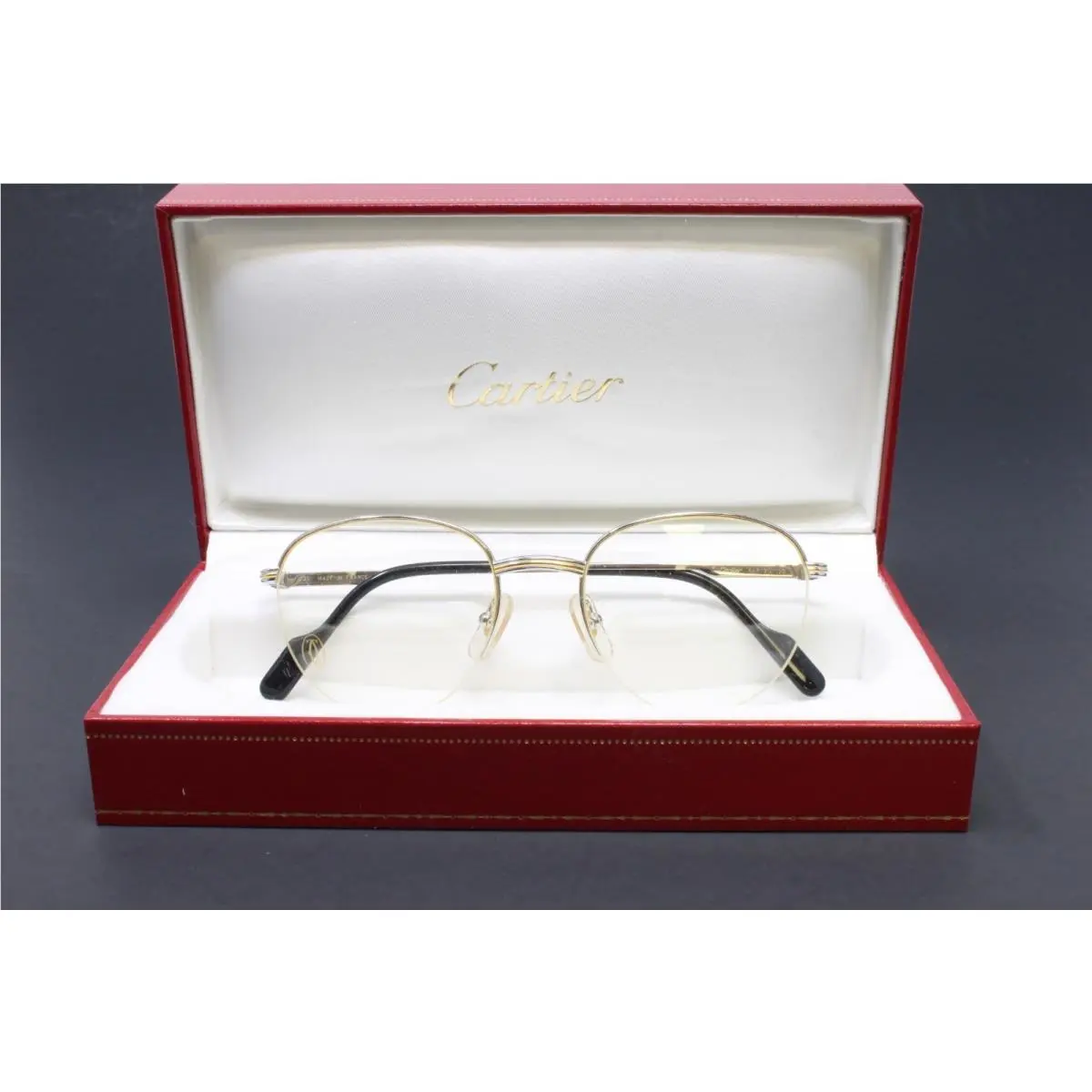 Cartier Eyeglasses Colisee Platinum 49mm S-rim Metal Frame Vintage T8100233