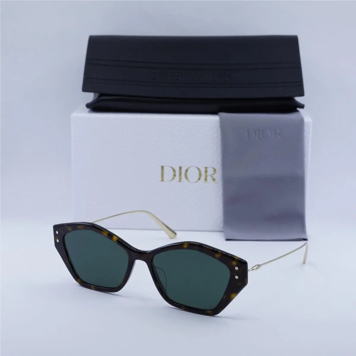 Dior Missdior S1U 22C0 Shiny Dark Havana/gold/green 56-16-135 Sunglasses