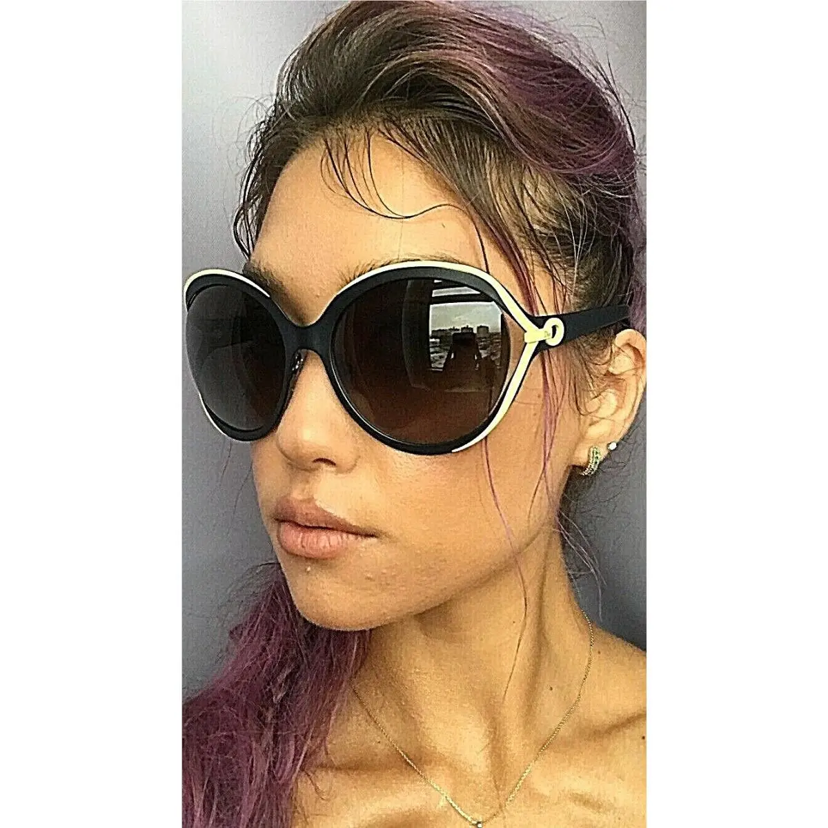 Elegant Christian Dior Diorelle1 6MVPT Blue Oversized Women`s Sunglasses