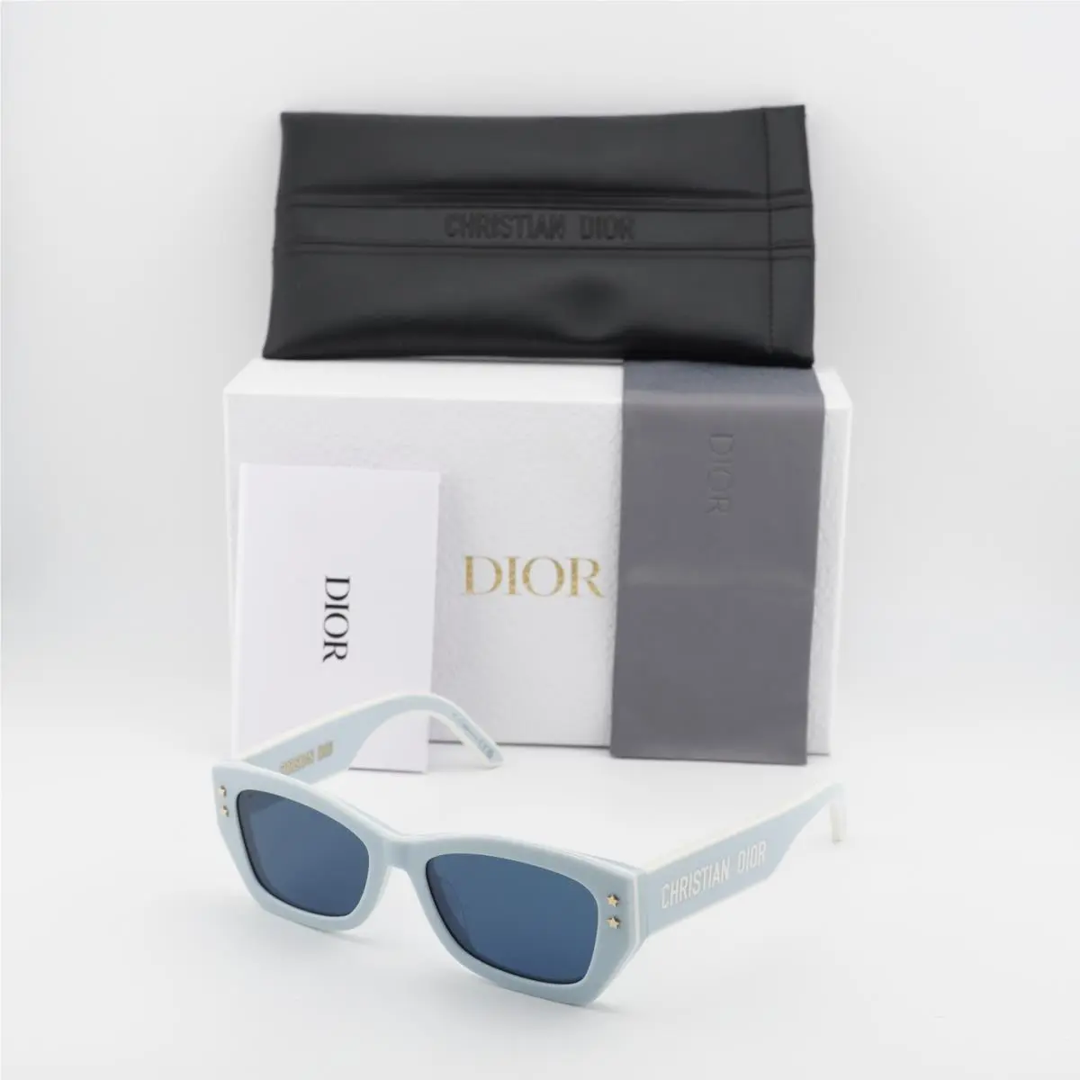 Dior Diorpacific S2U 80B0 Shiny Light Blue/blue 53-17-140 Sunglasses