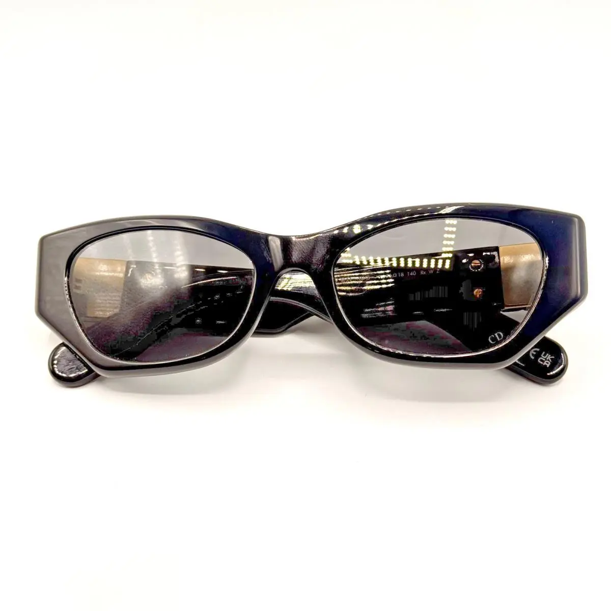Christian Dior Sunglasses Lady 95.22 B1I 10A0 Black Butterly Gray Lens Cannage