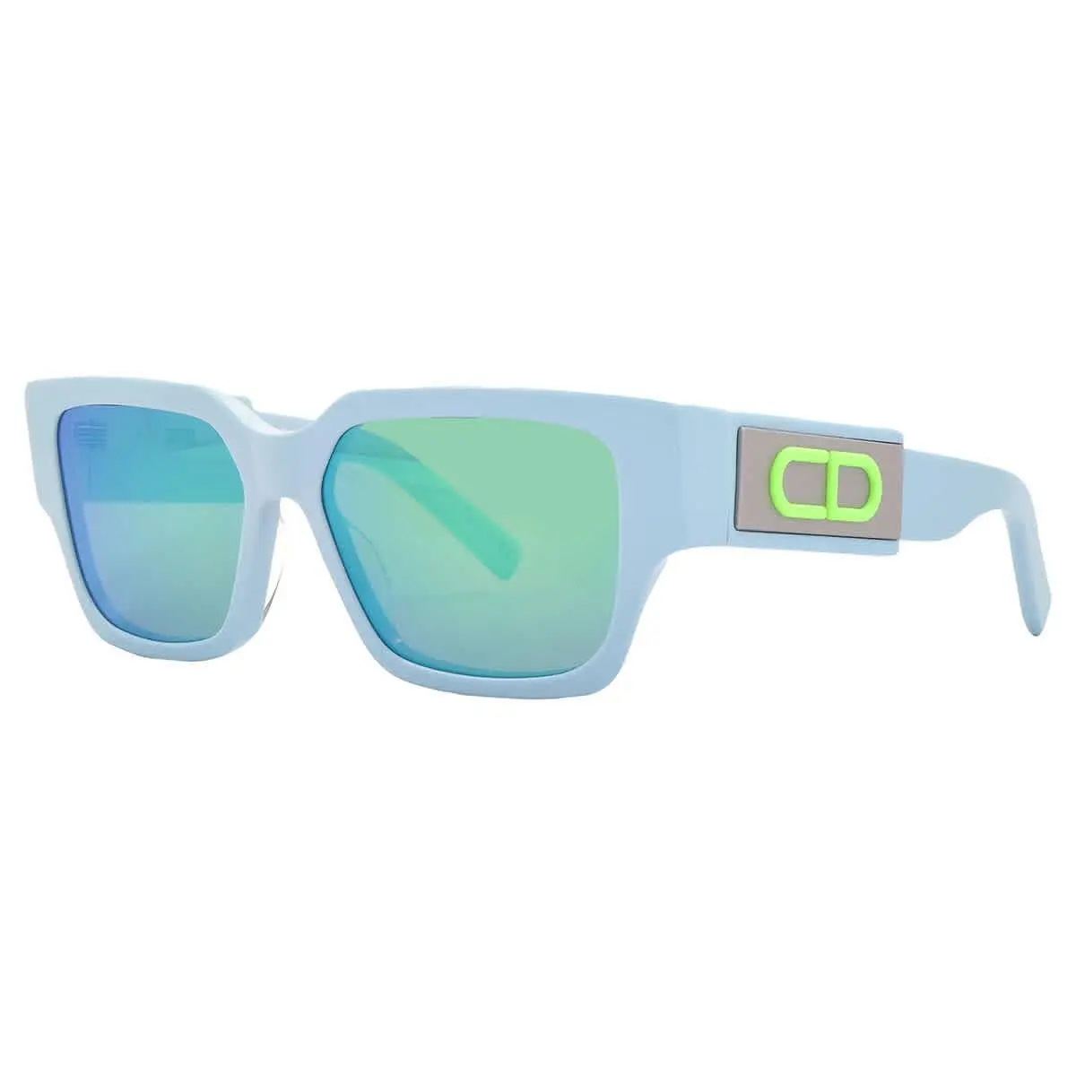 Dior CD SU Blue Mirror Square Men`s Sunglasses DM40079U 84Q 55 DM40079U 84Q 55