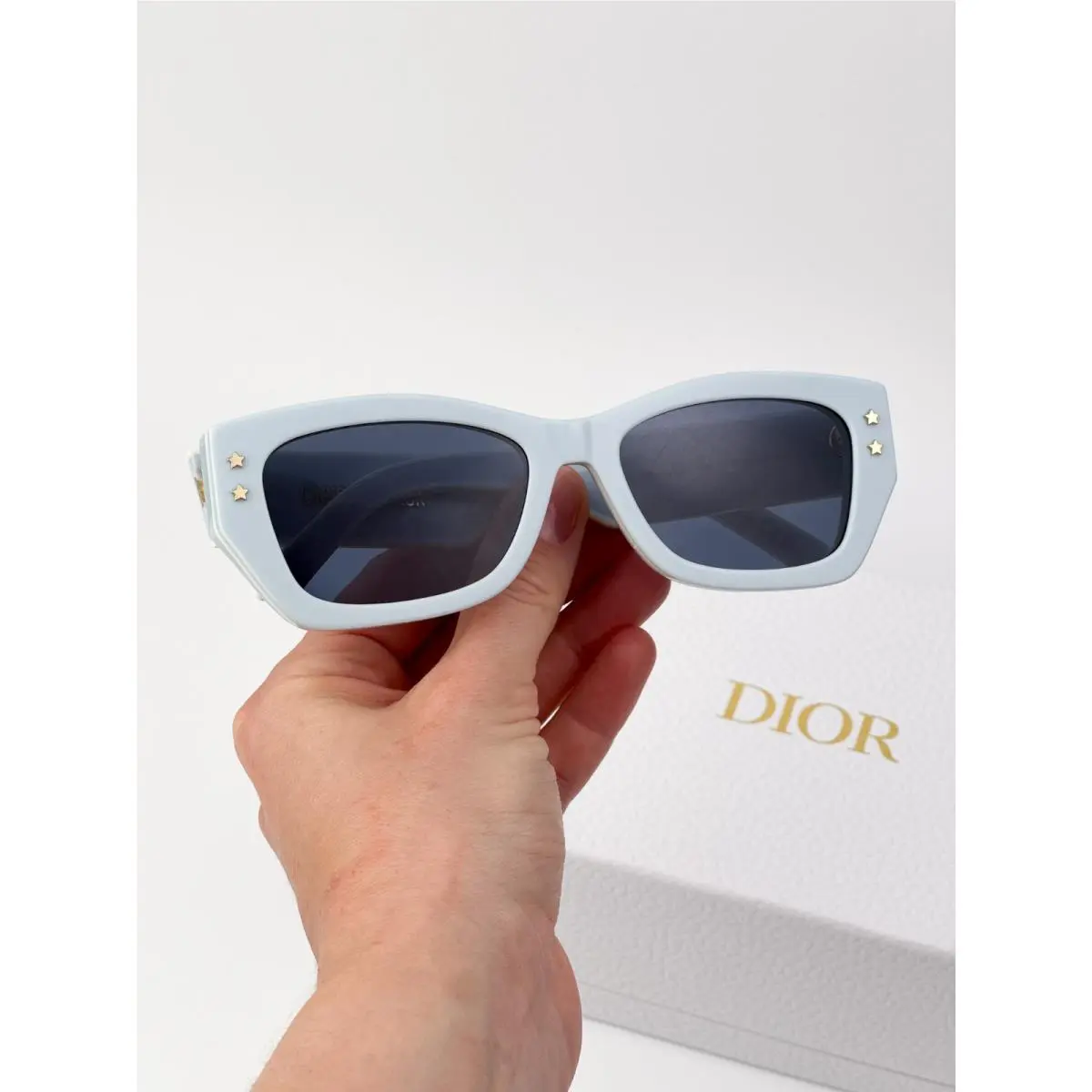 Dior Women Sunglasses Azure Blue Rectangle Diorpacific S2U 80B0