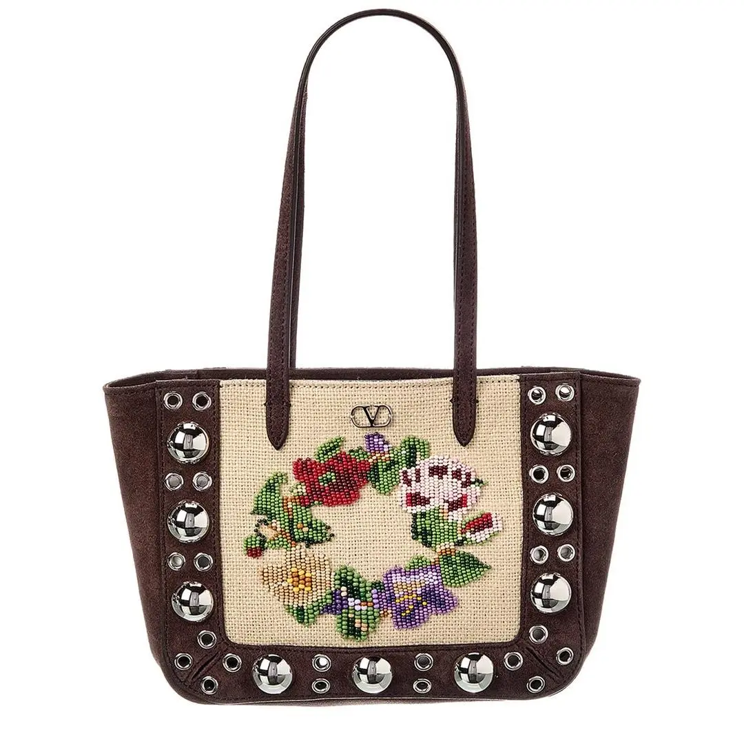 Valentino Nellcote Mini Suede Tote Women`s Brown
