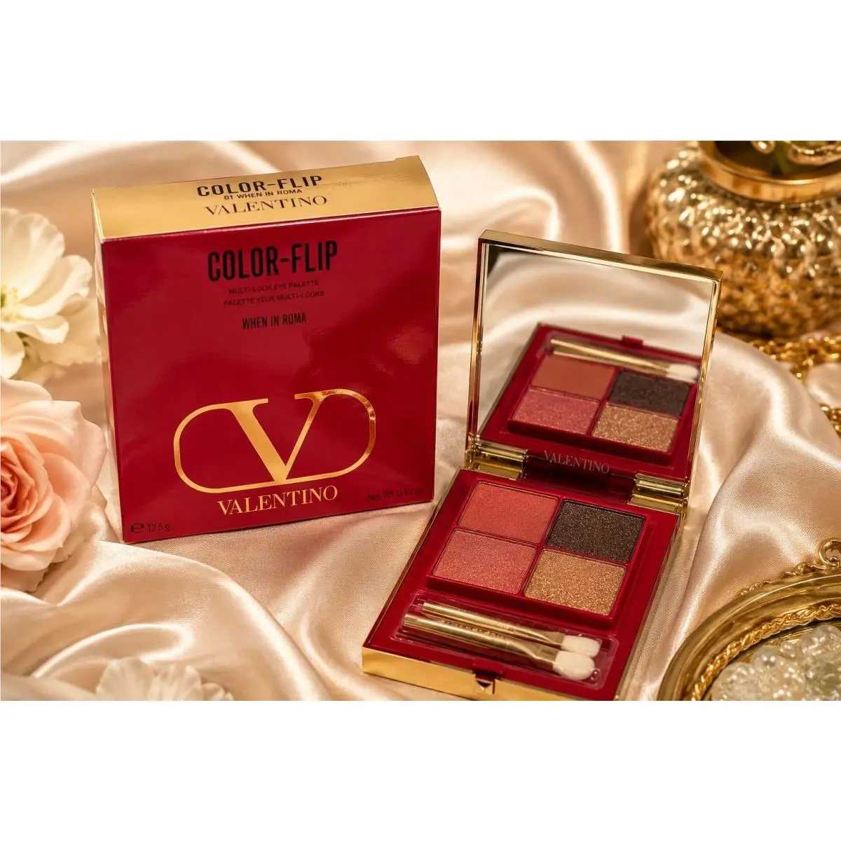 Valentino Color Flip Eye Palette 01 When In Roma Luxury Eyeshadow Palette 12.5g