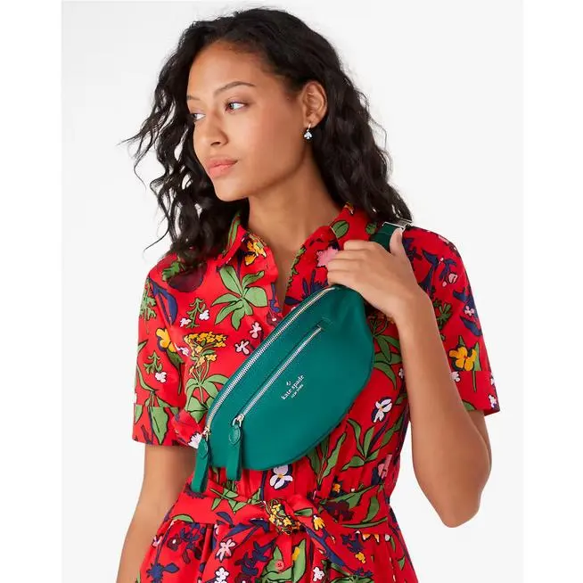 Kate Spade Chelsea Nylon Belt Bag Fanny Pack - Deep Jade - Exterior: Green, Lining: Green