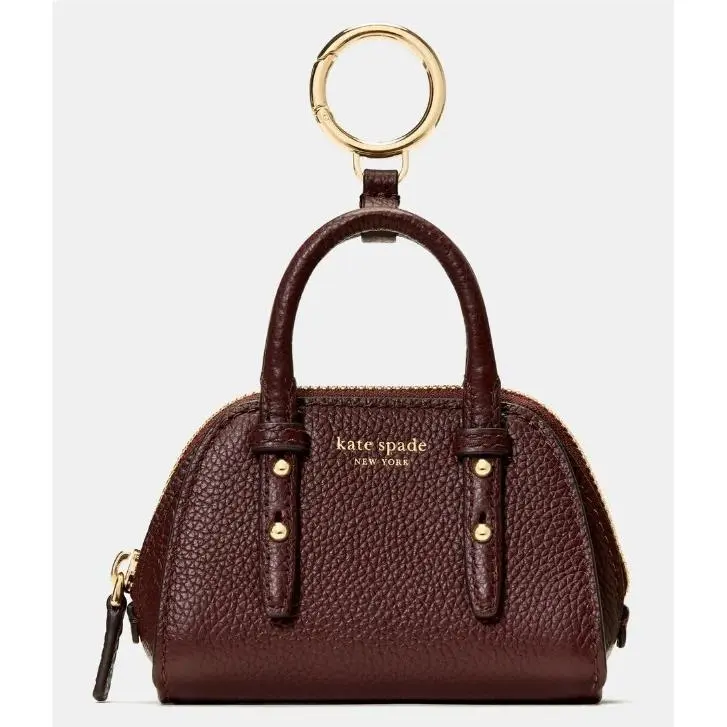 NY Nano Carryall Leather Clip-in Mini Bag Charm -star Anise/ Burgundy by Kate Spade