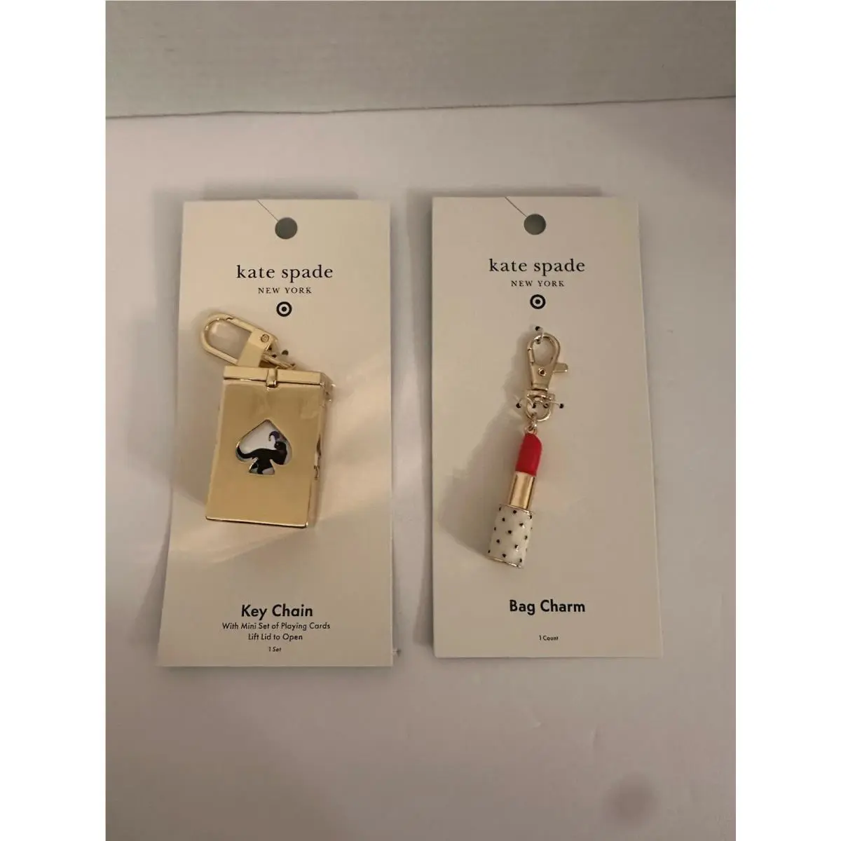 2 Kate Spade Nyxtarget Deck Of Cards Lipstick Bag Charm Keycha