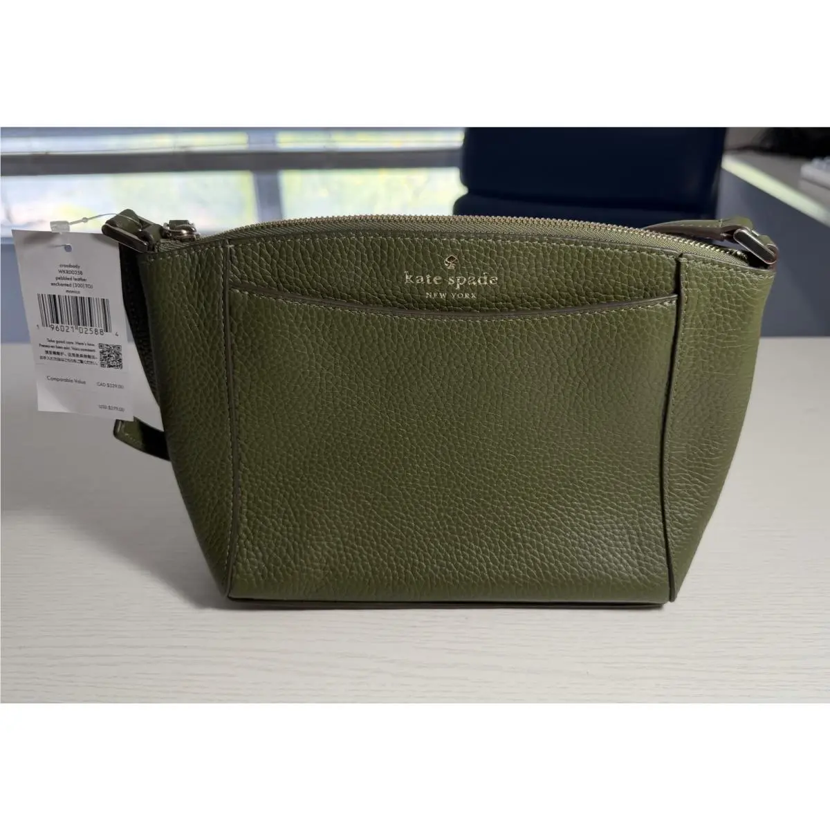 New Kate Spade Monica Pebbled Leather Crossbody Enchanted Green
