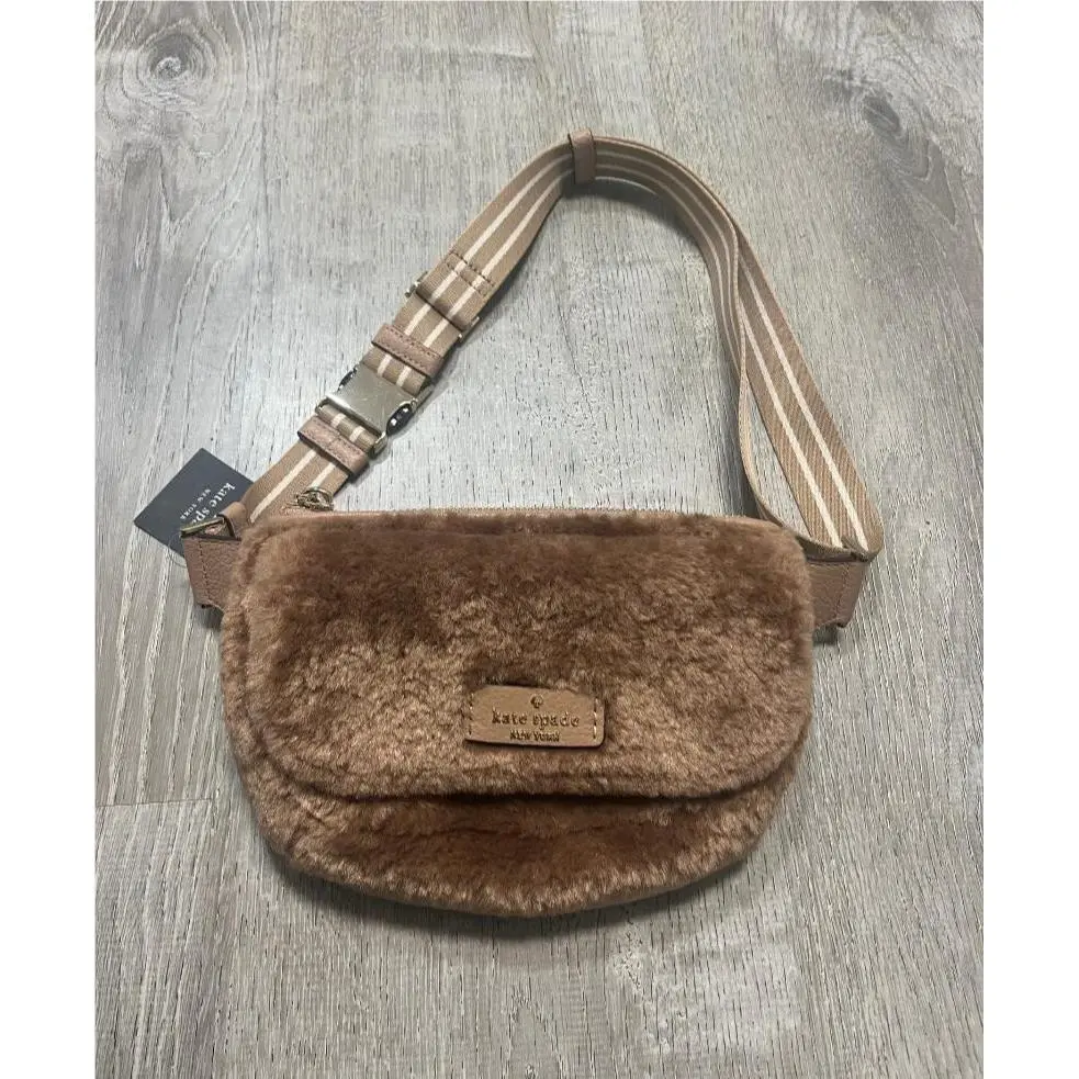 Kate Spade Rosie Fur Belt Bag Fanny Pack Light Fawn KI896