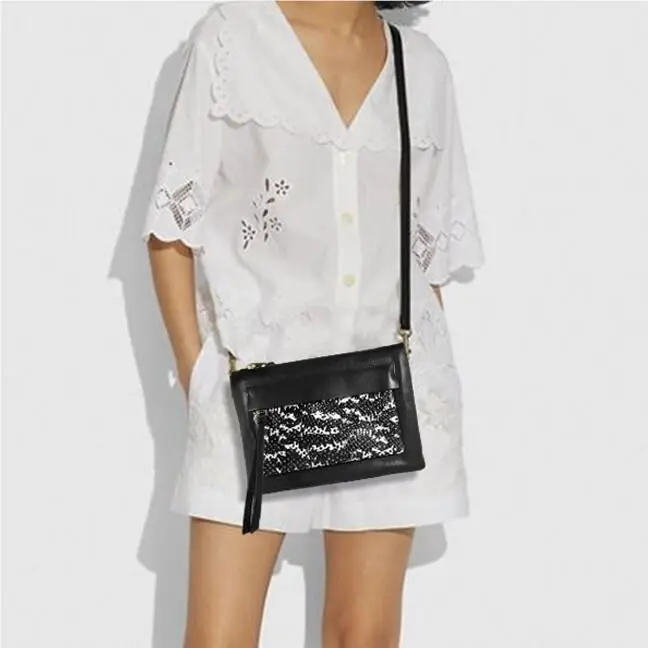 Coach Felicia Python Leather Swingpack Swing Crossbody Bag