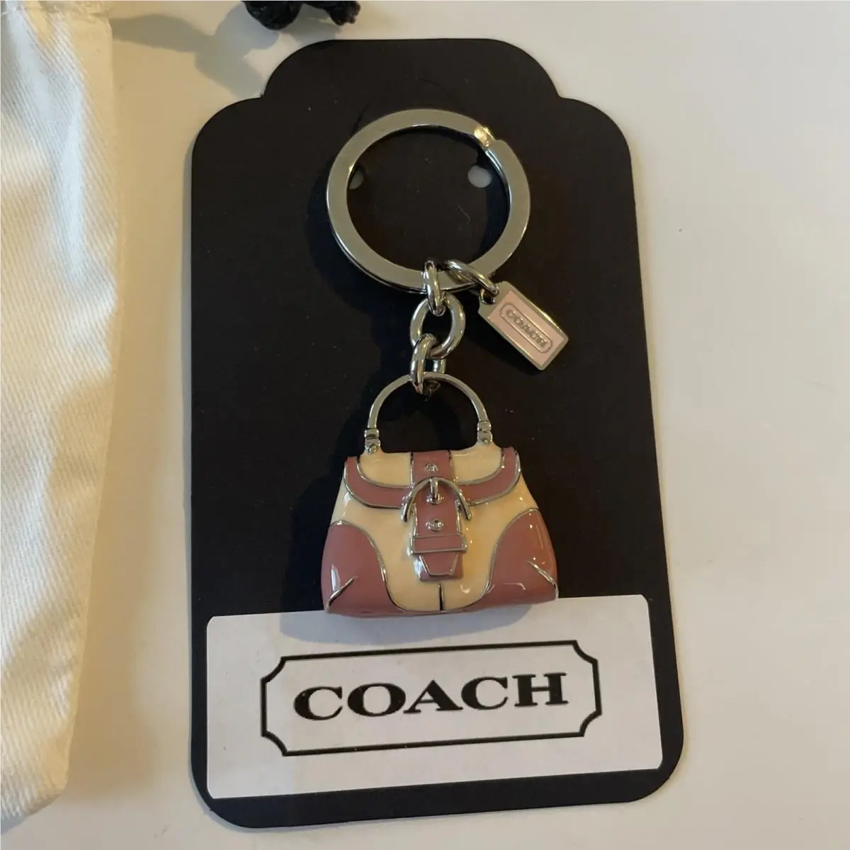 Pink Soho Top Handle Keychain with Dust Bag by Coach