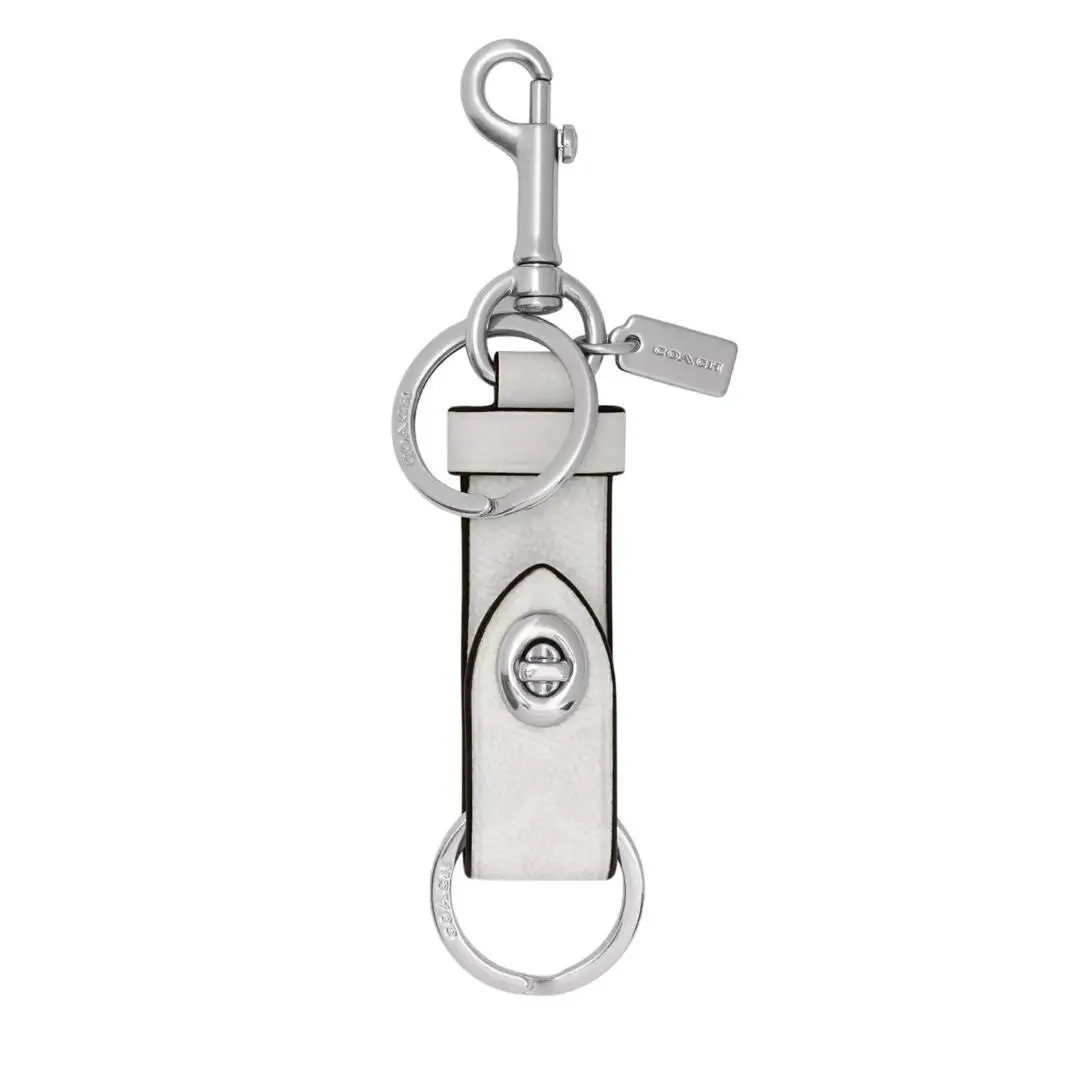 Trigger Snap Bag Charm In Signature Canvas in Chalk by Coach