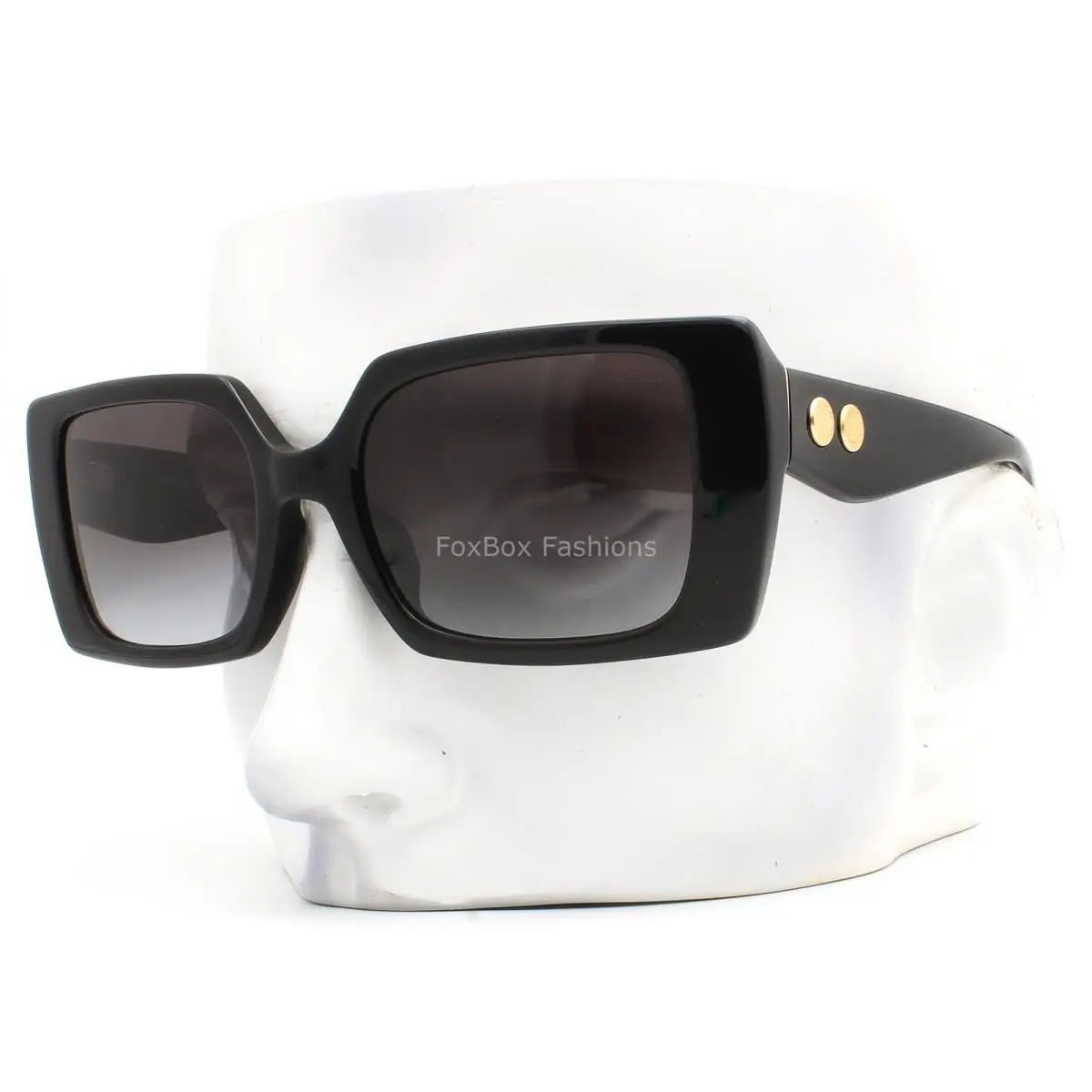 Coach Sunglasses Polished Black Gold Logo HC8409U 50023C with Case