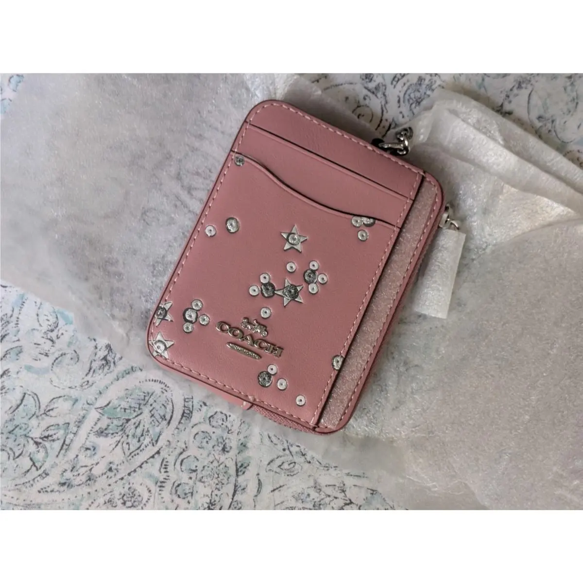 Coach Embellished Glitter Star Card/wallet