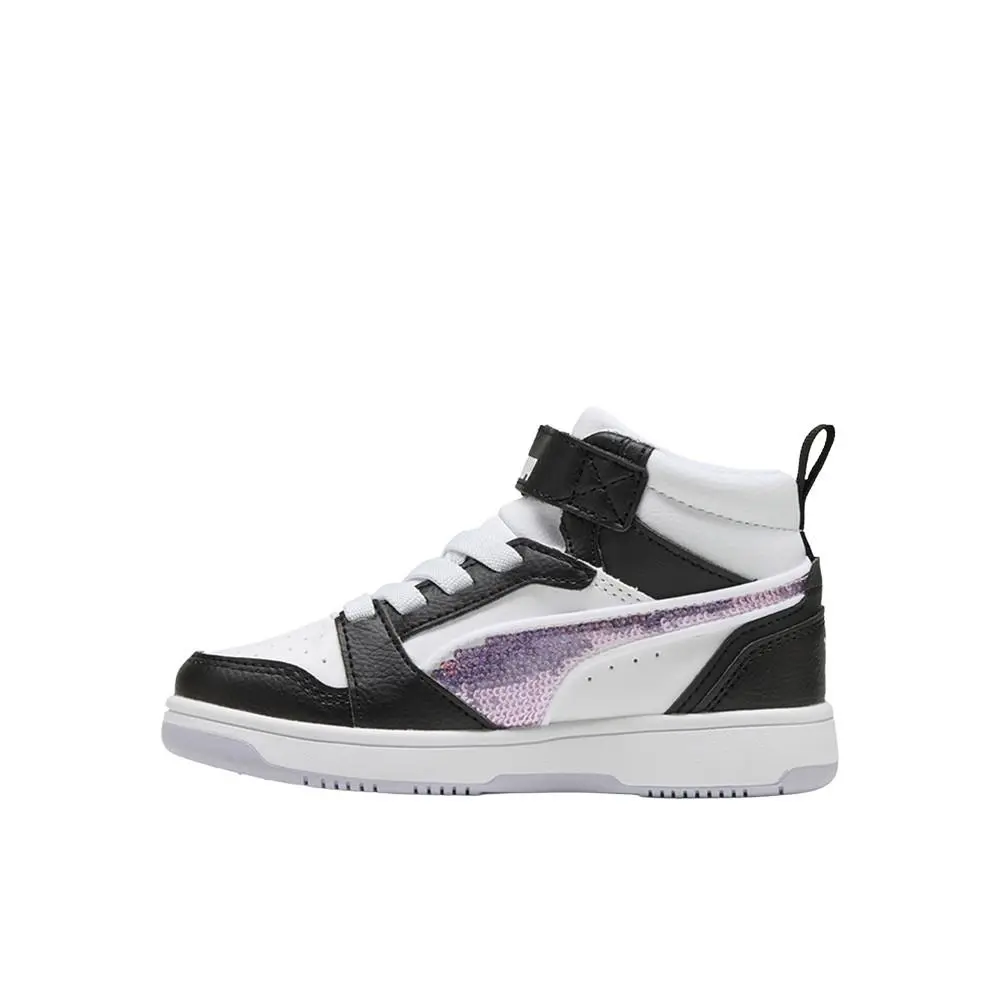 Puma shoes - PUMA Rebound V6 Mid Top Sequins Slip On  Toddler - 40578501 - Black, White 1