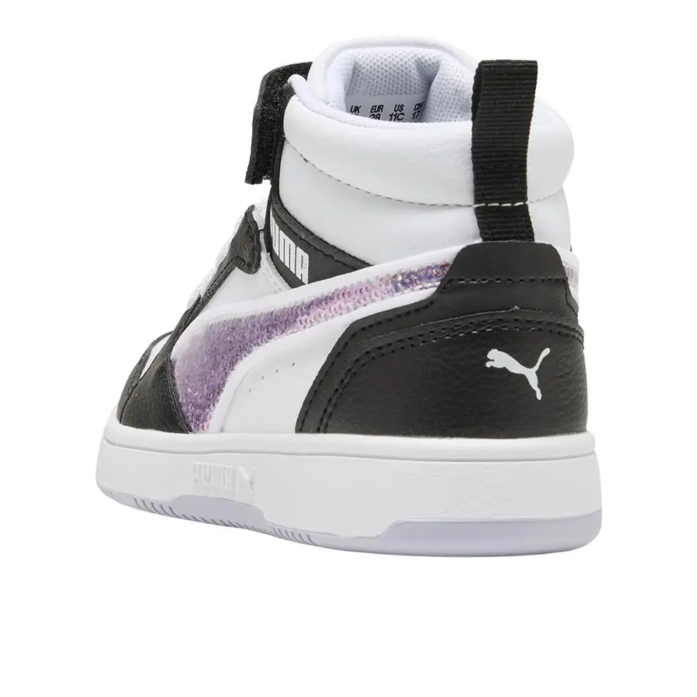Puma shoes - PUMA Rebound V6 Mid Top Sequins Slip On  Toddler - 40578501 - Black, White 5