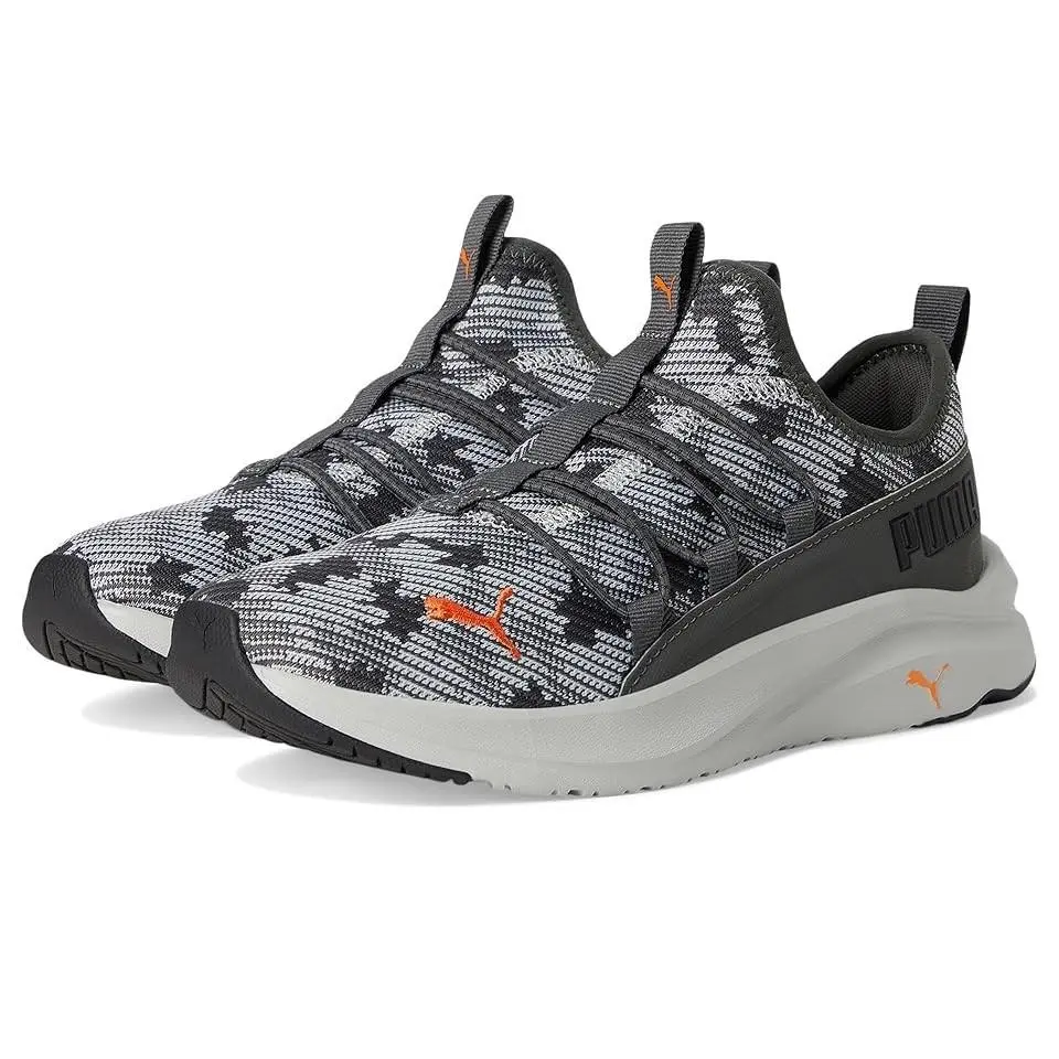 Puma Softride One4all Slip On Sneakers 311621 01 Camo Knit Grey Junior Boy 7 M