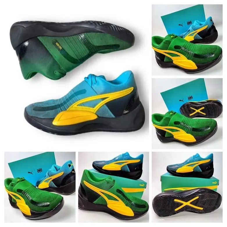 Puma shoes - PUMA Rise Nitro - Rise Nitro - 378489 01 - Blue/ Green 2