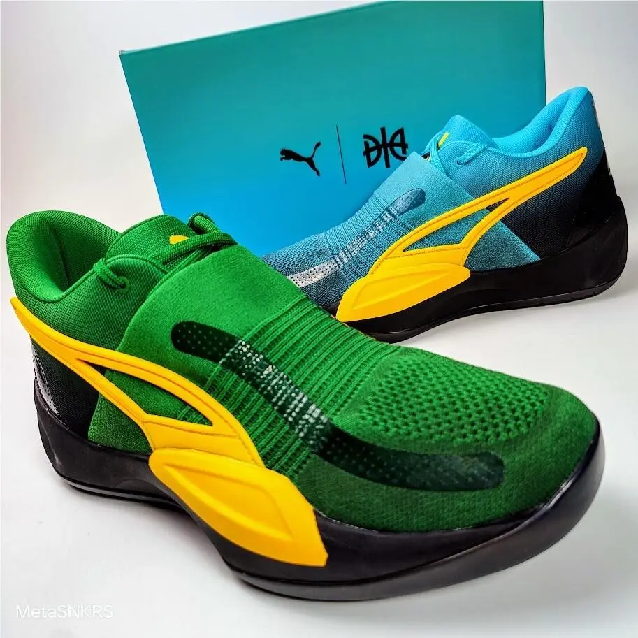 Puma shoes - PUMA Rise Nitro - Rise Nitro - 378489 01 - Blue/ Green 8
