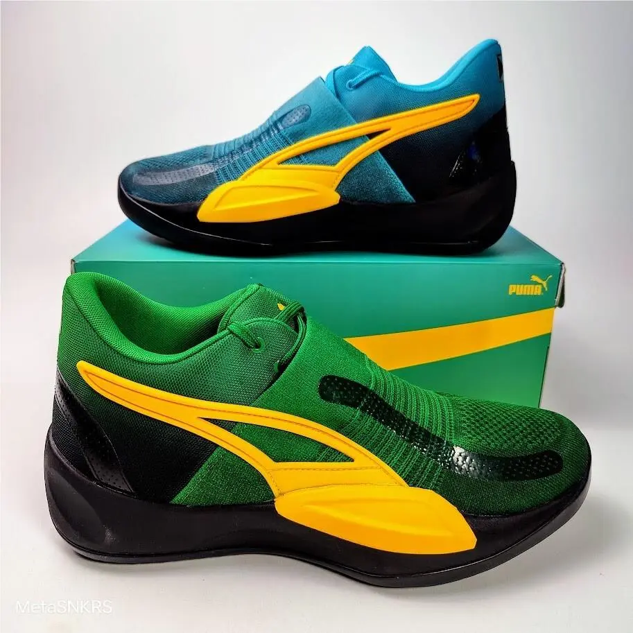 Puma shoes - PUMA Rise Nitro - Rise Nitro - 378489 01 - Blue/ Green 9