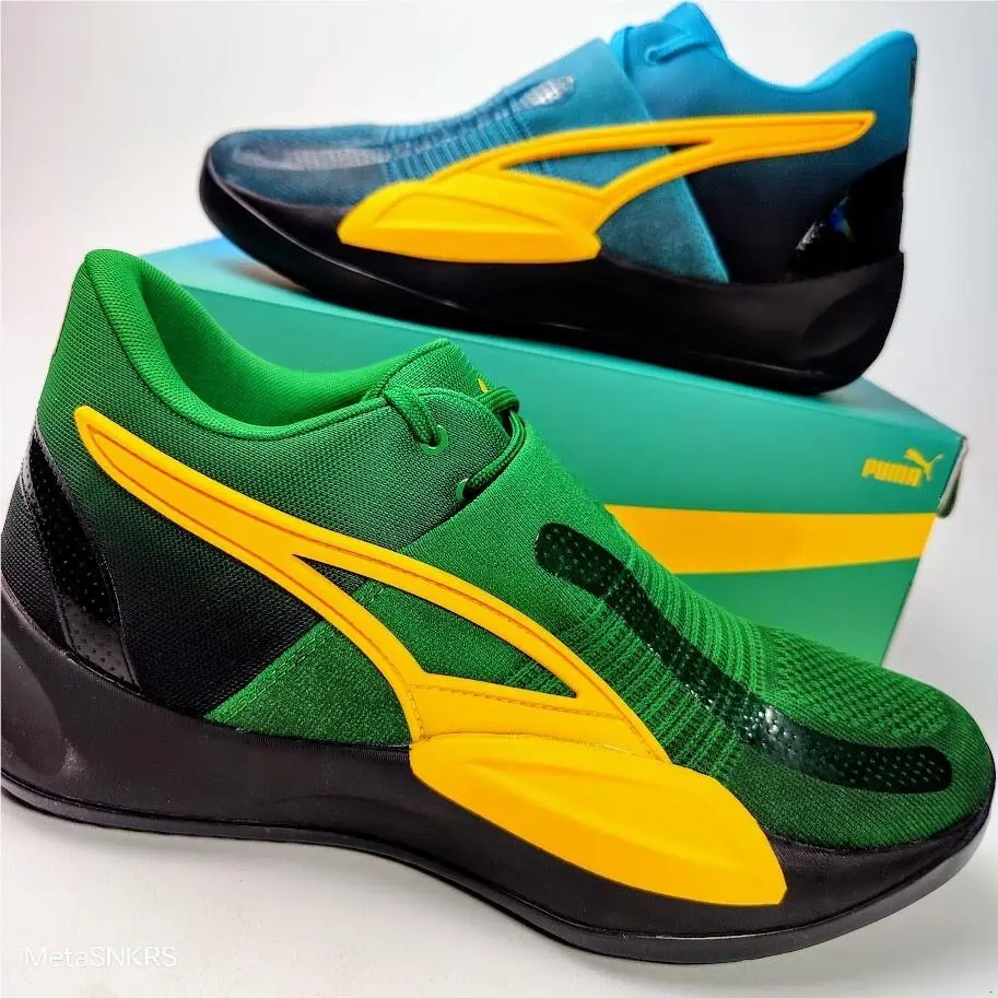 Puma shoes - PUMA Rise Nitro - Rise Nitro - 378489 01 - Blue/ Green 10