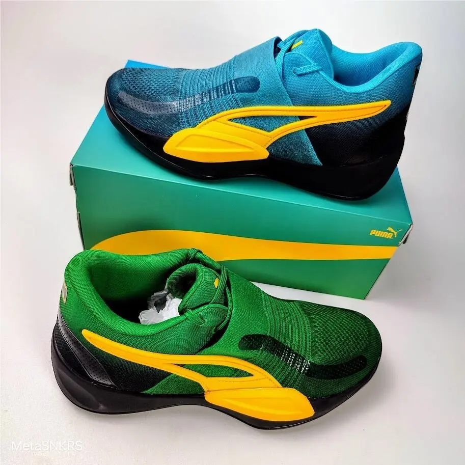 Puma shoes - PUMA Rise Nitro - Rise Nitro - 378489 01 - Blue/ Green 11