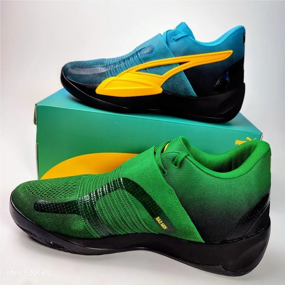 Puma shoes - PUMA Rise Nitro - Rise Nitro - 378489 01 - Blue/ Green 13