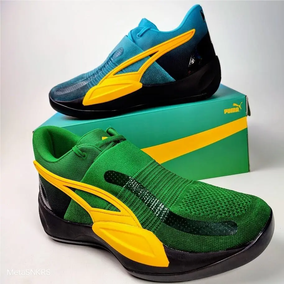 Puma shoes - PUMA Rise Nitro - Rise Nitro - 378489 01 - Blue/ Green 14