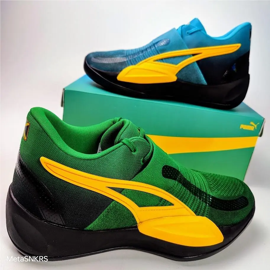 Puma shoes - PUMA Rise Nitro - Rise Nitro - 378489 01 - Blue/ Green 15