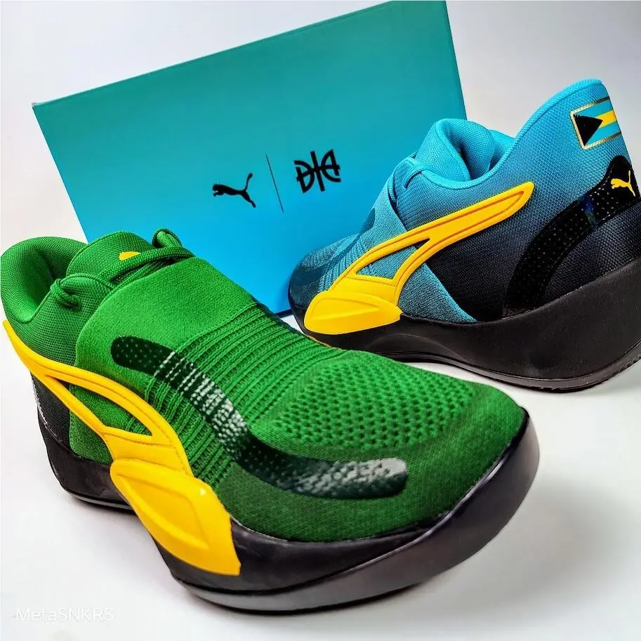 Puma shoes - PUMA Rise Nitro - Rise Nitro - 378489 01 - Blue/ Green 4