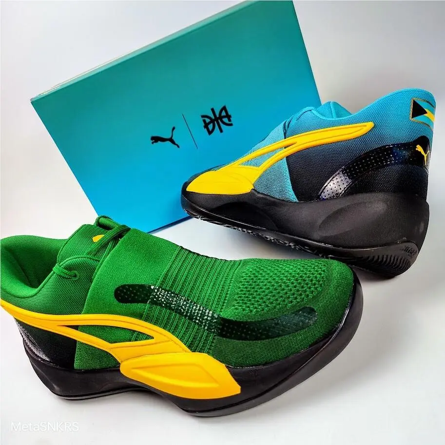 Puma shoes - PUMA Rise Nitro - Rise Nitro - 378489 01 - Blue/ Green 7