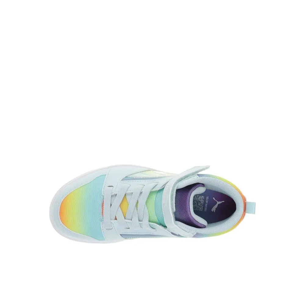 Puma shoes - PUMA Rebound V6 Mid Rainbow Slip On  Toddler - 40539101 - Blue (UPC: 198555485615) 2