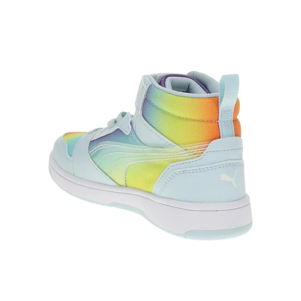 Puma shoes - PUMA Rebound V6 Mid Rainbow Slip On  Toddler - 40539101 - Blue (UPC: 198555485615) 4