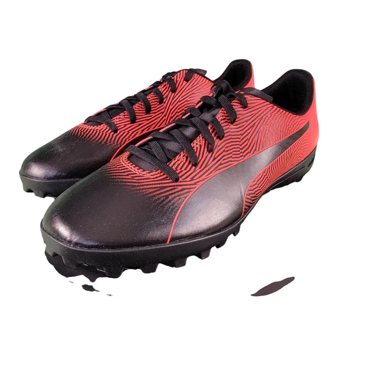 Puma Spirit II TT Mens Soccer Turf Shoe Black Red Blast Size 10 105523
