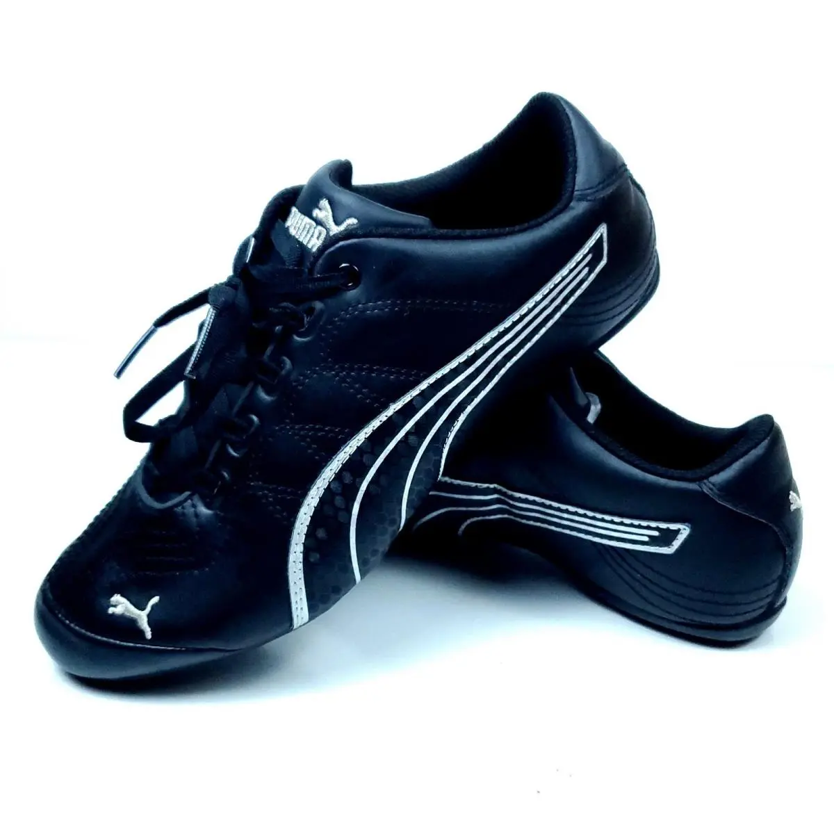 Vintage Puma Soleil Speed Cat Shoes Black Leather 2000s Y2K Women`s Size 8
