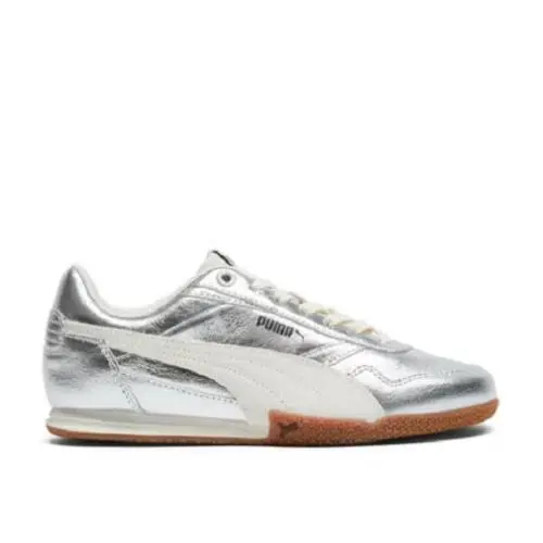 Puma Bella Donna Lace Up Low Top Fashion Sneaker Silver Leather Women`s Size 9