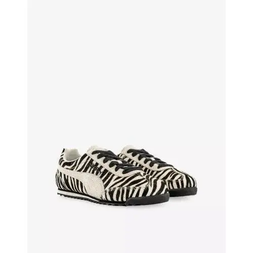 Puma Arizona Zebra Print Lace Up Sneakers Black/warm White Women`s Size 8.5