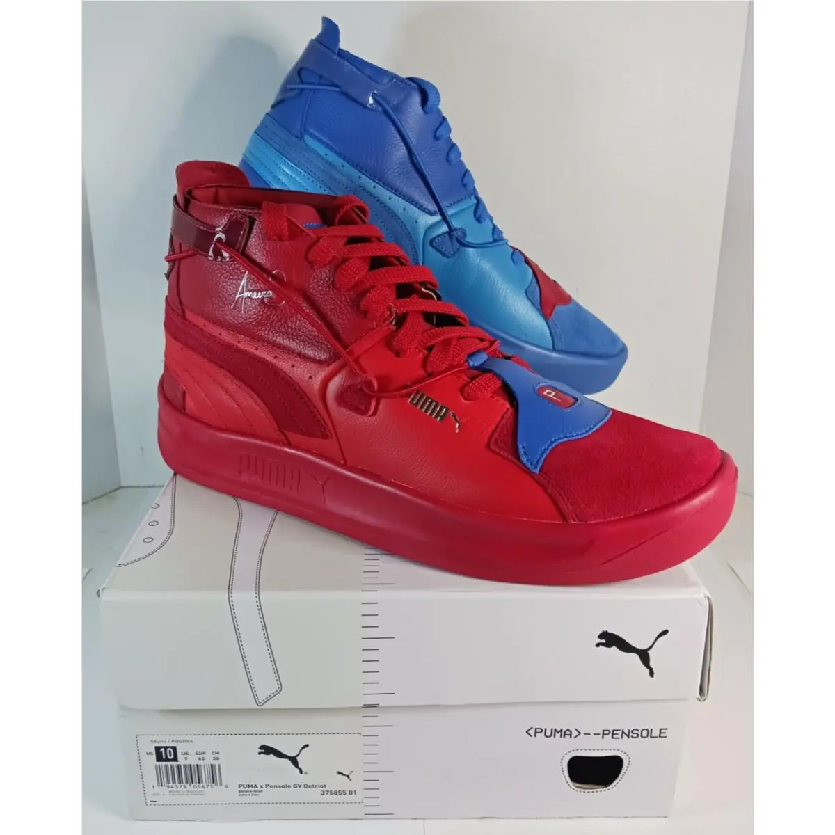 Puma Gv X Pensole `detroit 303` Red Blue Sneakers Casual Shoes Mens 10 US