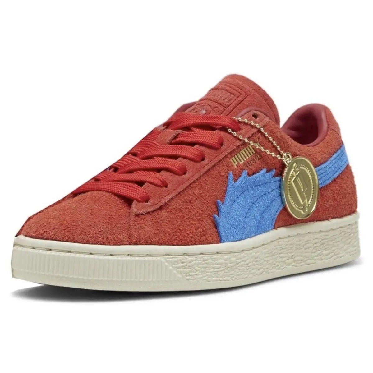 Puma Mens` Suede One Piece Sneakers - Buggy Red/blue/white Sz 12