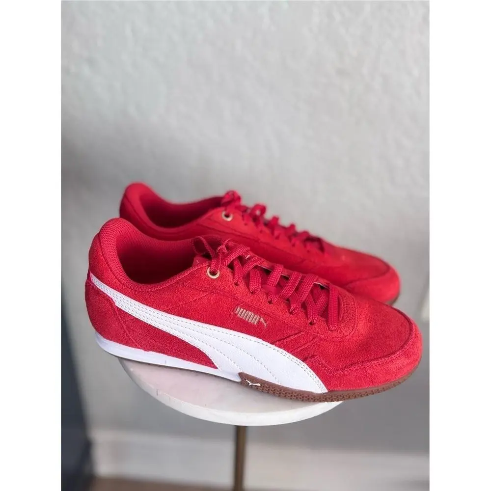 Puma Bella Donna Low Top Suede Retro Sneaker Red/white Size 8.5 Euro 39