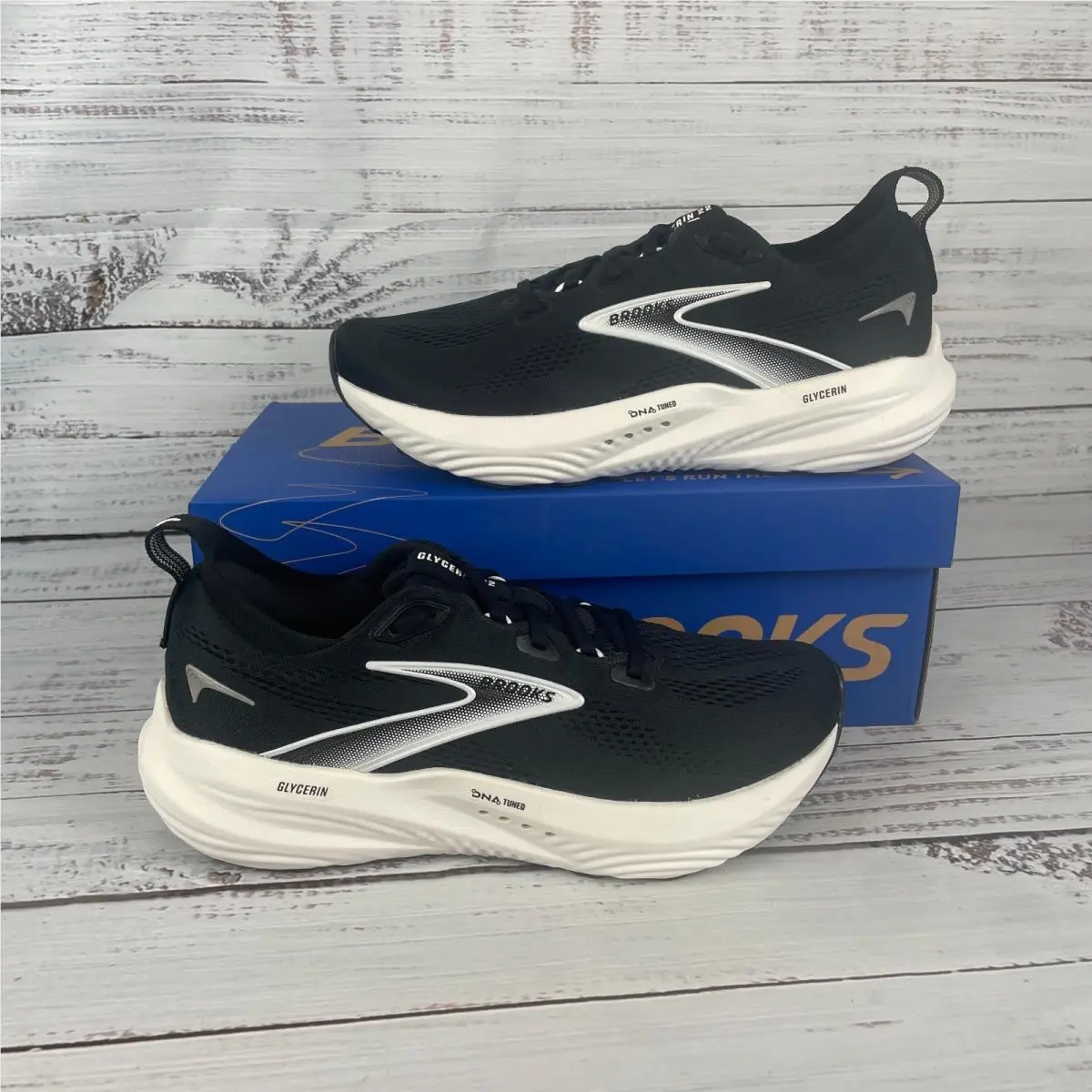 Brooks Glycerin 22 Womens US 10 B Running Shoes Black Grey White
