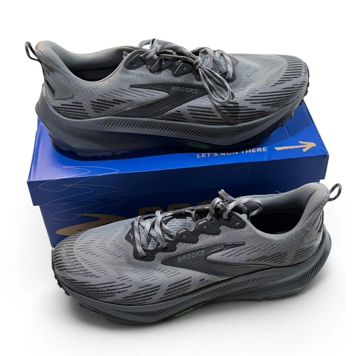 Brooks Ghost Trail Mens Running Shoes Gray Blackened Pearl 110475 2E 004 Wide 13