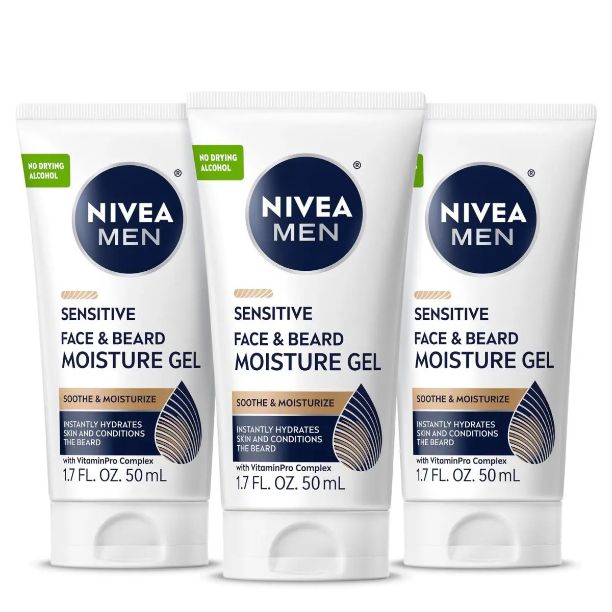 Men Sensitive Face and Beard Moisture Gel Gentle Face and Beard by Nivea