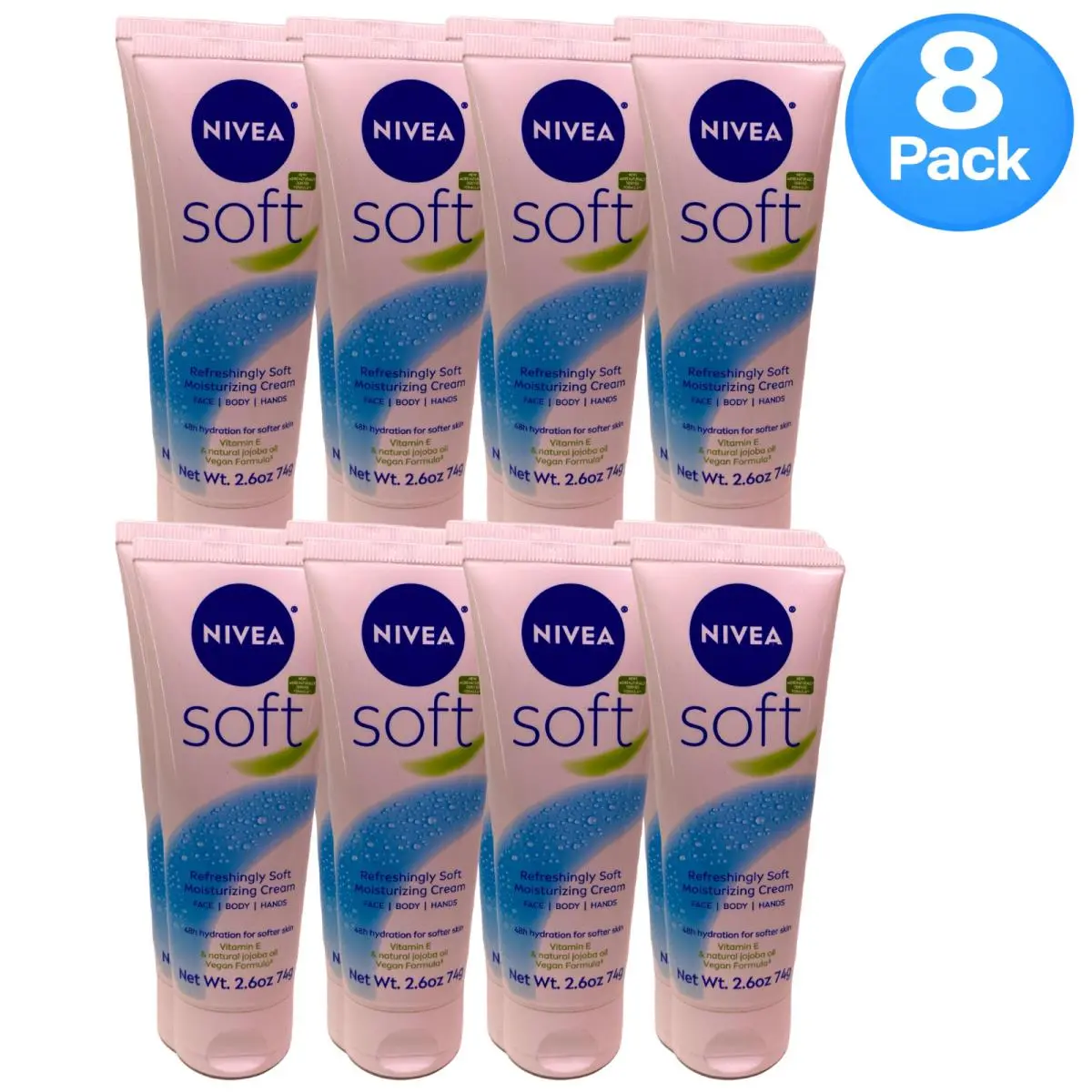 Soft Refreshingly Soft Moisturizing Cream Face Body Hands 2.6 oz Tubes 8 P by Nivea