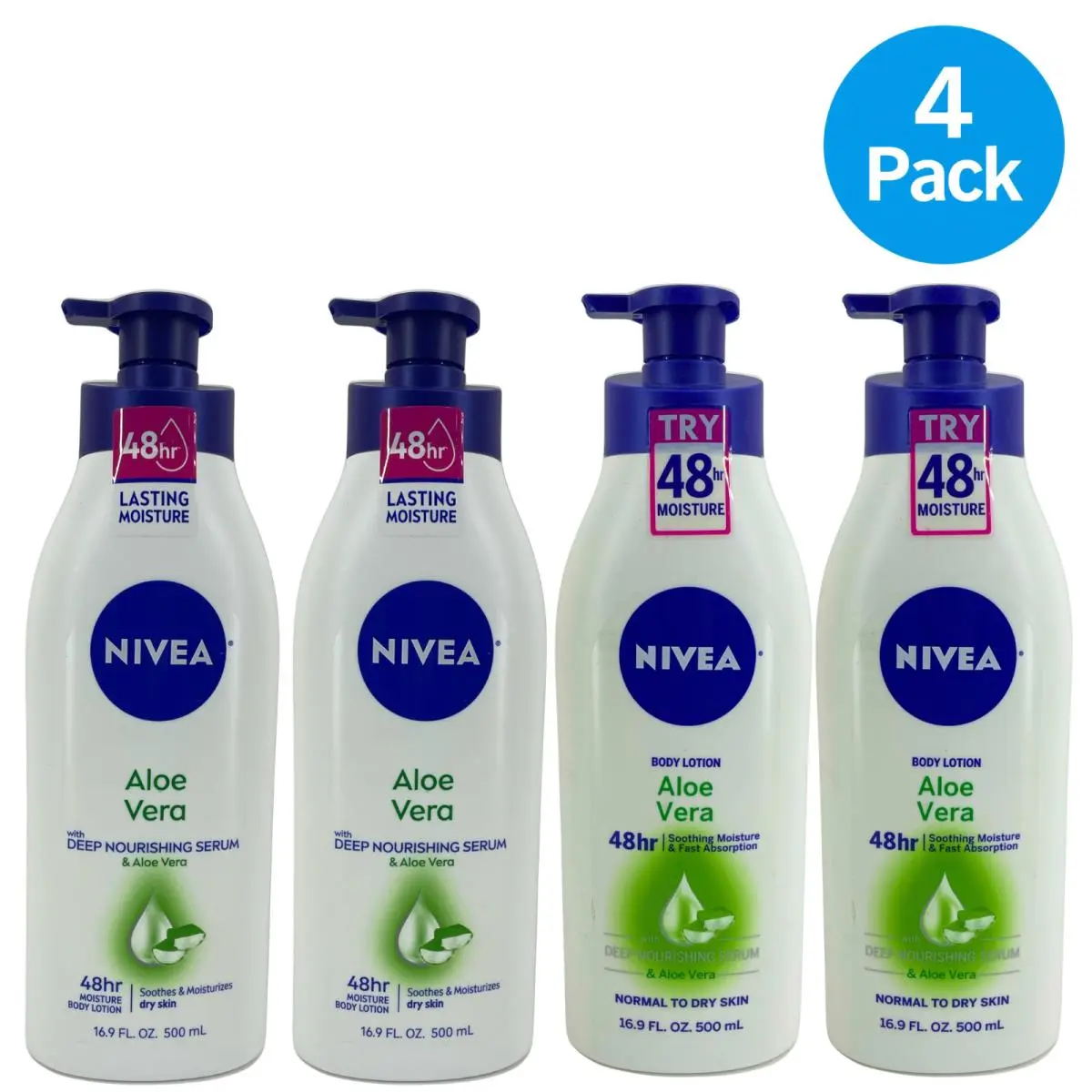 Aloe Vera Body Lotion 16.9 oz 4 Pack by Nivea
