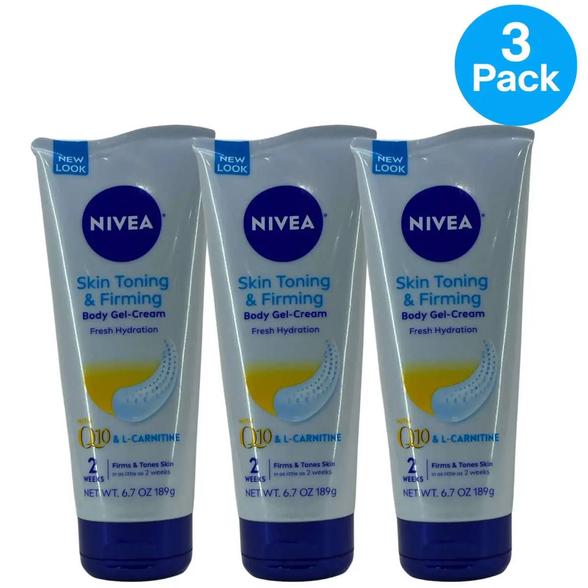 Skin Toning Firming Body Gel-cream 6.7 oz 3 Pack by Nivea